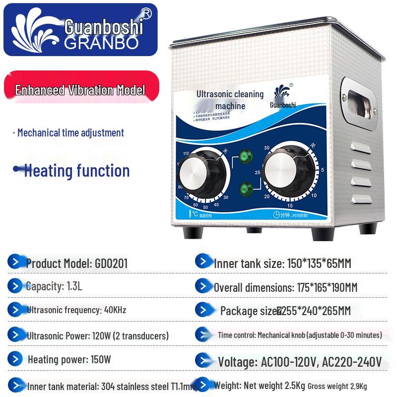 Ultrasonic High-Power Cleaner: Engine Bearings, Auto Parts, Hardware, Circuit Boards - Heavy Oil Stains, Rust, Degreasing Removal.