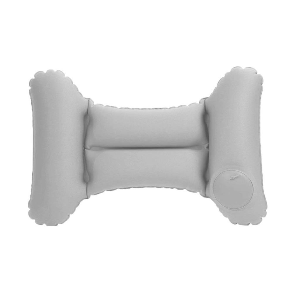 New Flocking PVC Inflation Lumbar Pillow H-type Inflatable Aircraft Lumbar Pad Grey Blue Nursing Waist Pillow Office
