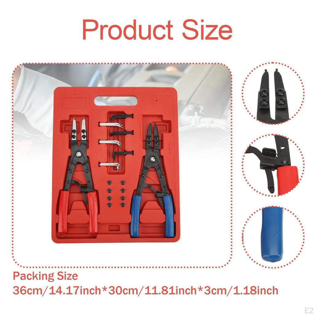 2x Snap Rings Pliers Spring Ratchet Circlip Tension Resistance Reliability Steel Heavy Duty