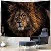 Africký lev divoké zvíře černo-bílý tištěný vzor tapiserie domov ložnice obývací pokoj studentská kolej nástěnná dekorace tapiserie