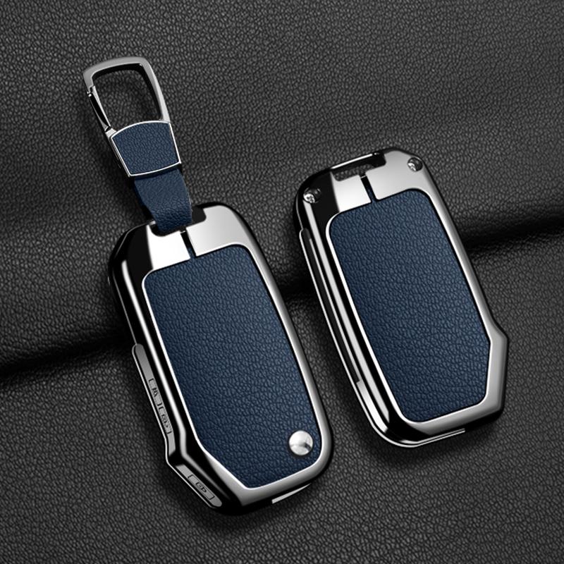 

Zinc Alloy + Leather Car Key Case Cover For Kia Ceed Cd Forte Cerato K3 Gt Seltos Sportage Sorento