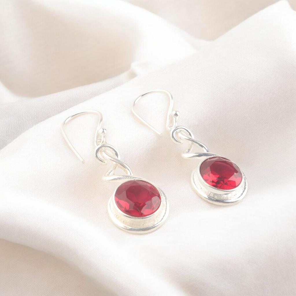 Genuine Pink Rubellite 925 Sterling Silver Bohemian Jewelry Earrings For Sister CE-14-10