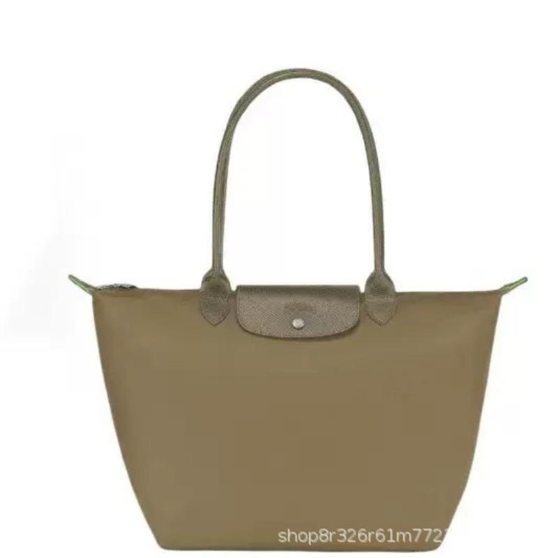 

Dumpling bag Lightweight folding tote bag Nylon waterproof large capacity commuter shoulder bag handbag small size [length 22, width 14, height 24] moss зелений колір