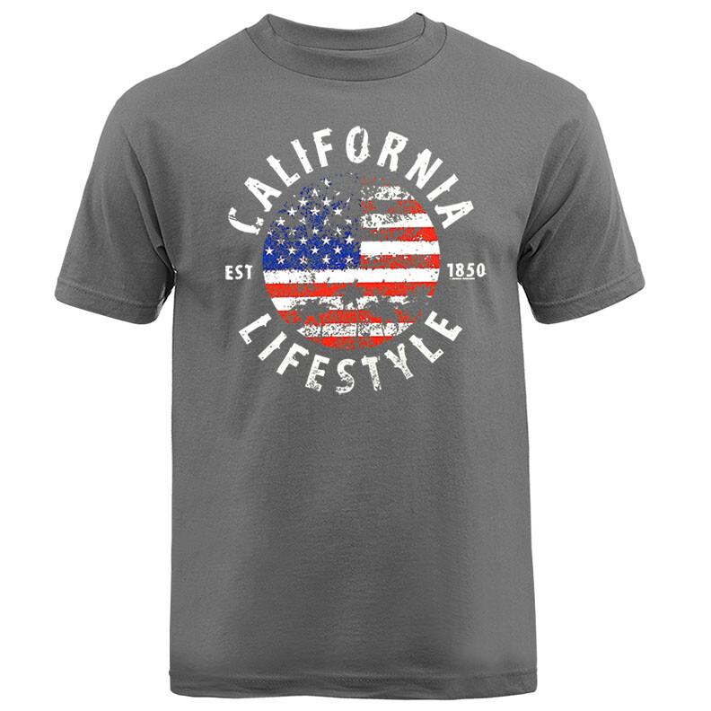 Золотой Штат Калифорния Республика Кали Жизнь Флаг США Графическая Футболка Унисекс Футболка S