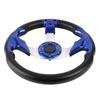 13in 320mm Universal PU Leather Car Sport Racing Drift Steering Wheel Blue