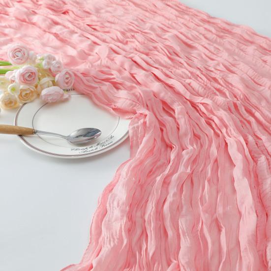 Cheesecloth Table Runner Boho Wrinkle Table Runner Retro Table Runner for Weddings Parties Bridal Shower Home Decor