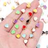 10pcs/lot 8mm Alloy Double Sided Love Heart Beads Multicolor Enamel Loose Spacer Beads For DIY Jewelry Making Necklace Bracelets
