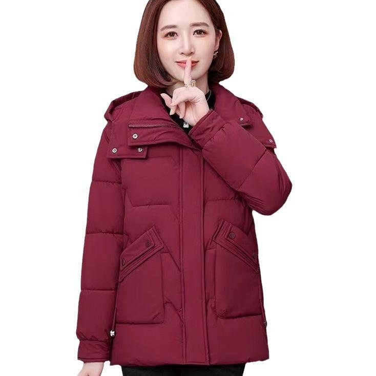 2025 Winter Cotton Clothes Women's Simple and Versatile Down Cotton Jackets Commuter Jackets Thickened Warm Padded Jackets