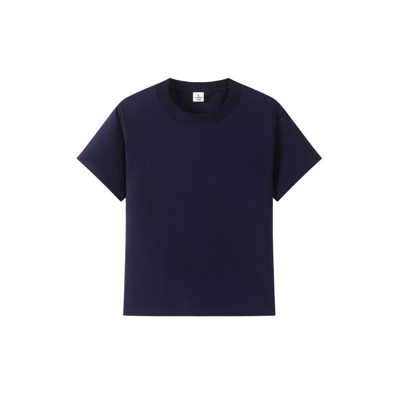 Summer 230g Solona Crew Neck T-Shirt Solid Color Front Shoulder Men s and Women s Short Sleeve Antibacterial High Quality Women s T-Shirt S