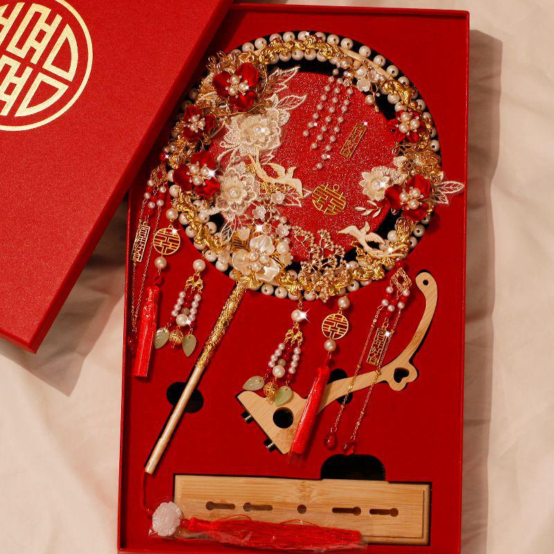 Luxury Xiuhe Wedding Fan DIY Kit - Perfect Bridal Gift or Keepsake