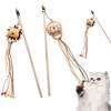 Cat Teaser Wand Toy - Plush Lion & Dog Design, Wooden Handle Interactive Toy for Cats,