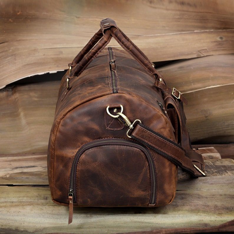 Leather Duffle Bag, Gym Bag Men, Handmade Leather Weekender Vacation Duffel Bag, Travel Bag, Overnight Bag, Leather Holdall, Groomsmen Gift