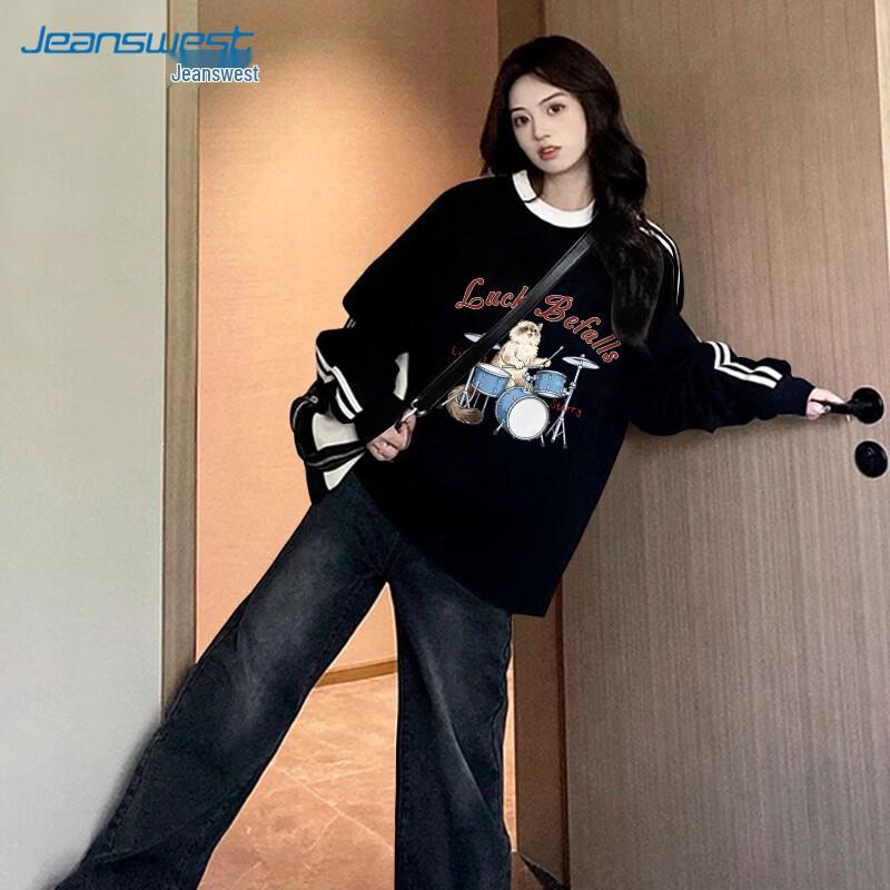 Jeanswest Women s Heavyweight Crewneck Sweatshirt L