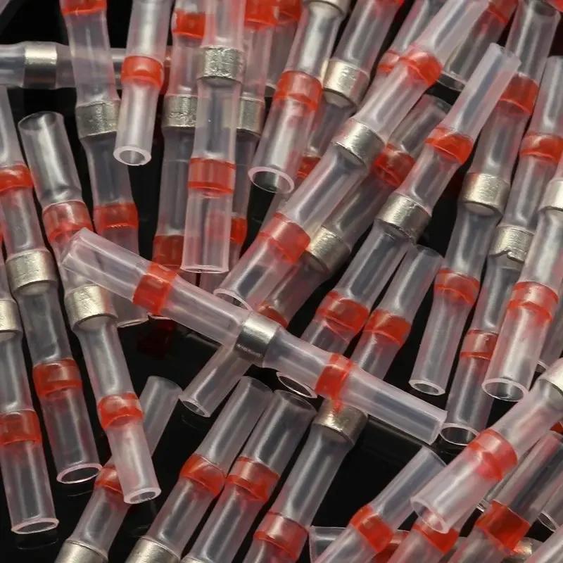 

50PCS Heat Shrinkable Wire Connectors SST21 Waterproof Sleeve AWG22-18 Butt Electrical Splice Tinned Solder Seal Terminal білий