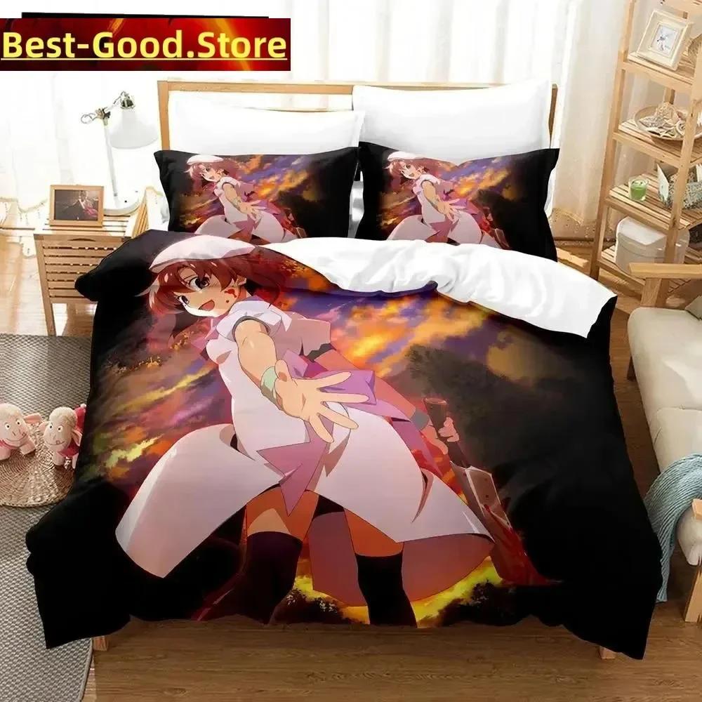 3D Anime Higurashi When They Cry Beding Set Printed Bed Linen Set With Pilowcase Bed Soft Duvet Cover Single Double Quen Super King-Sized Dimensionsd