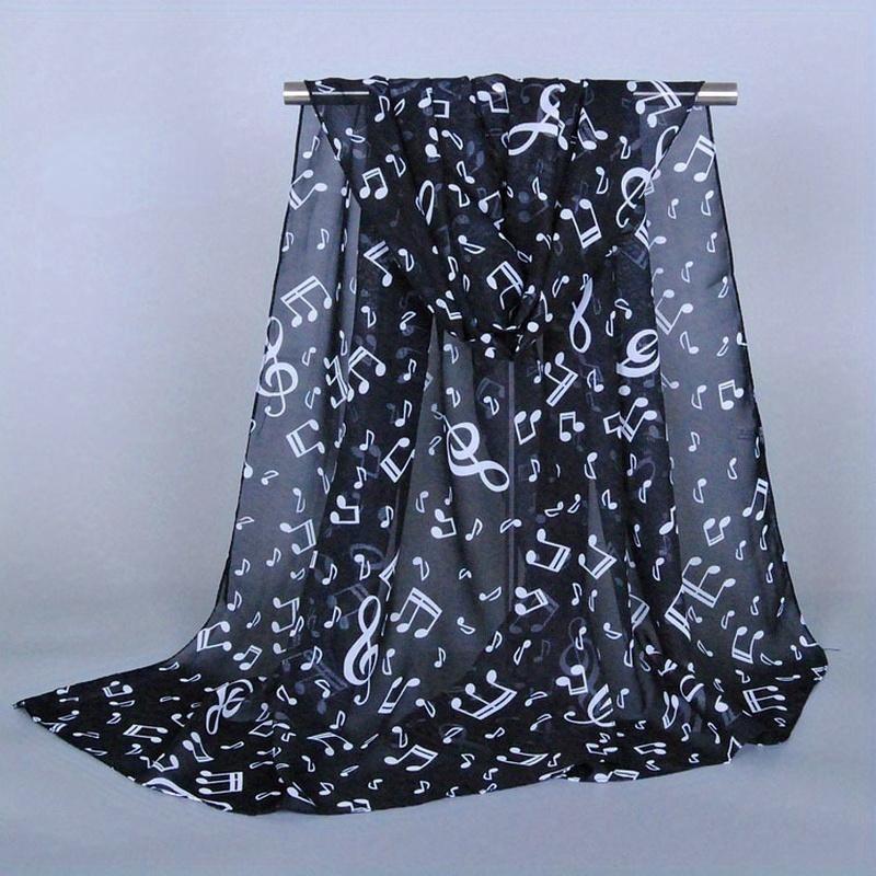 1PC Women Lady Musical Note Chiffon Neck Scarf Shawl Muffler Scarves Fabulous Elastic Beautiful Scarves