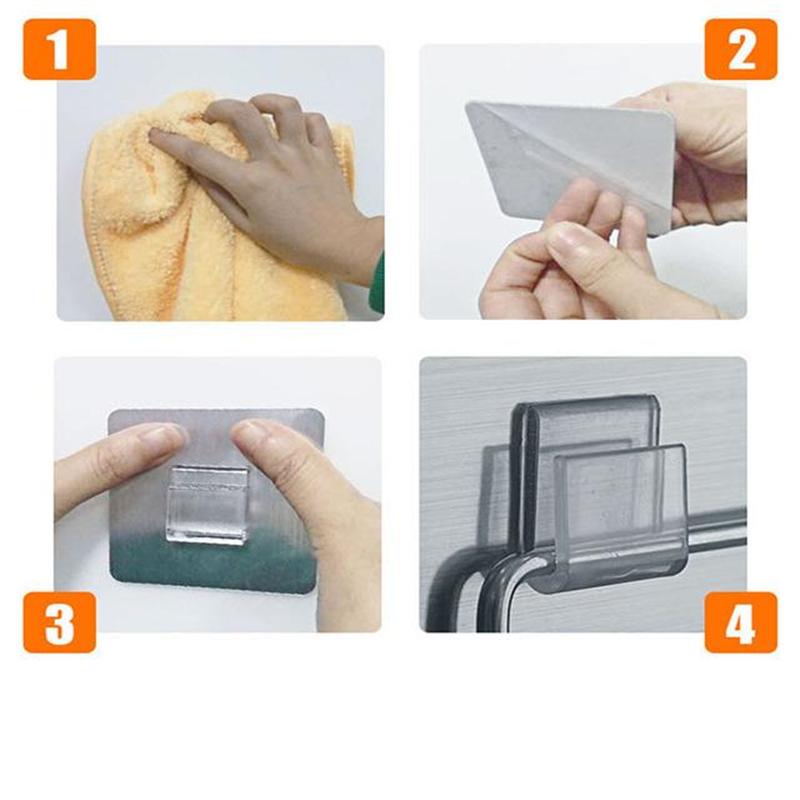 5 Stück transparente, selbstklebende Wandhaken