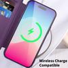 For iPhone 15 Pro RFID Blocking Built-in Lens Film Phone Case Card Holder Leather Cover Compatible with MagSafe