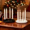 Yousheng Ceramics Advent Candle Holder Matte Black White Taper Candle Tray 4 Candlestick Seats Dining Table Decoration Halloween Christmas Table