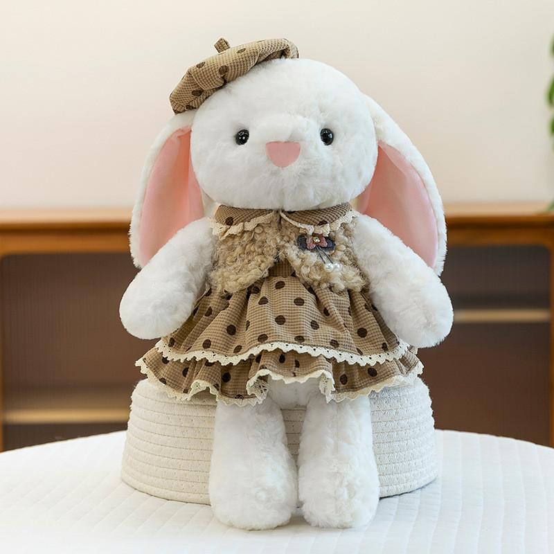 Dressed Dress Cartoon Rabbit Plush Toy Cute Can Soothe Child Girl Gift Birthday