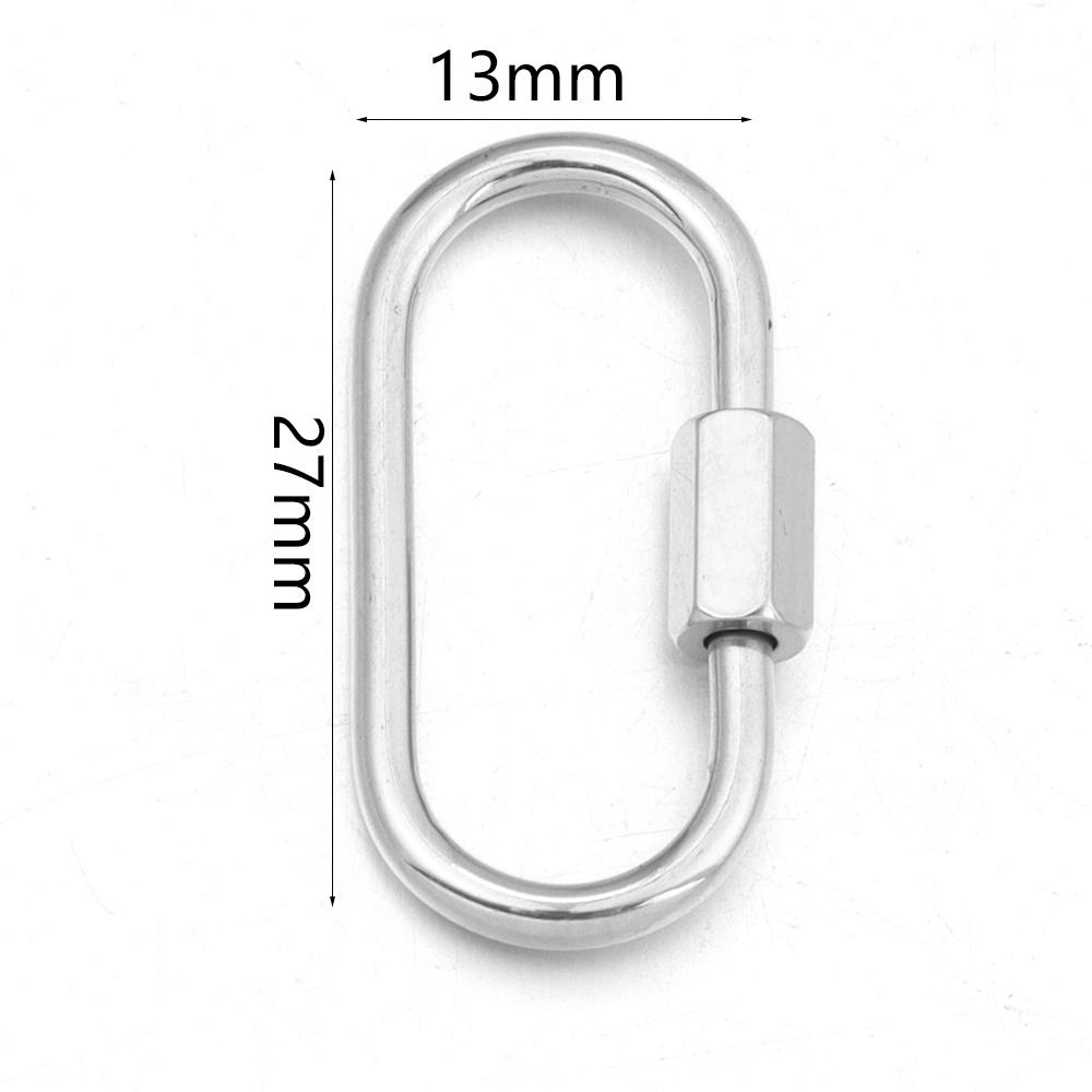 2pcs/lot Stainless Steel Screw Clasps Oval Heart Shape Carabiner Lock Clasp For Jewelry Connector Fastener DIY Keychain Supplies