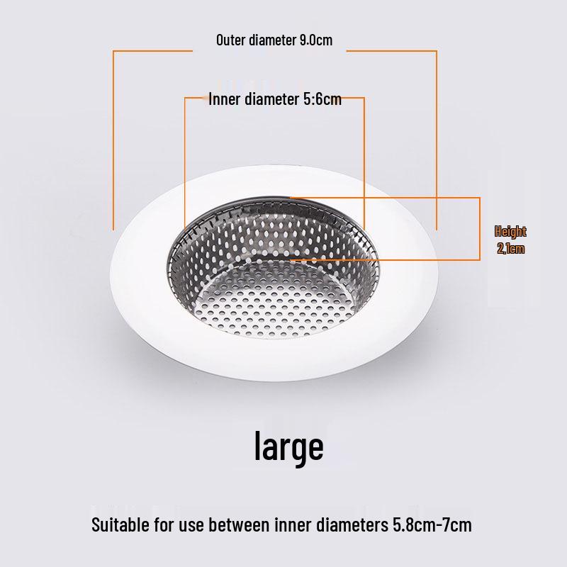 Stainless Steel Kitchen Sink Drain and Vegetable Basin Anti-Clogging Filter Net