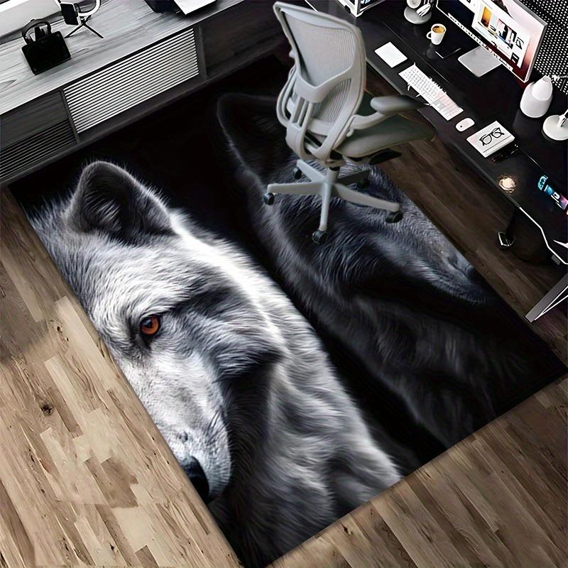 1pc Wolf Eyes Themed Rug for Home Decor, Non-slip Office Carpet, Chair Mat, Outdoor Mat, Christmas and Halloween Gifts-0731078
