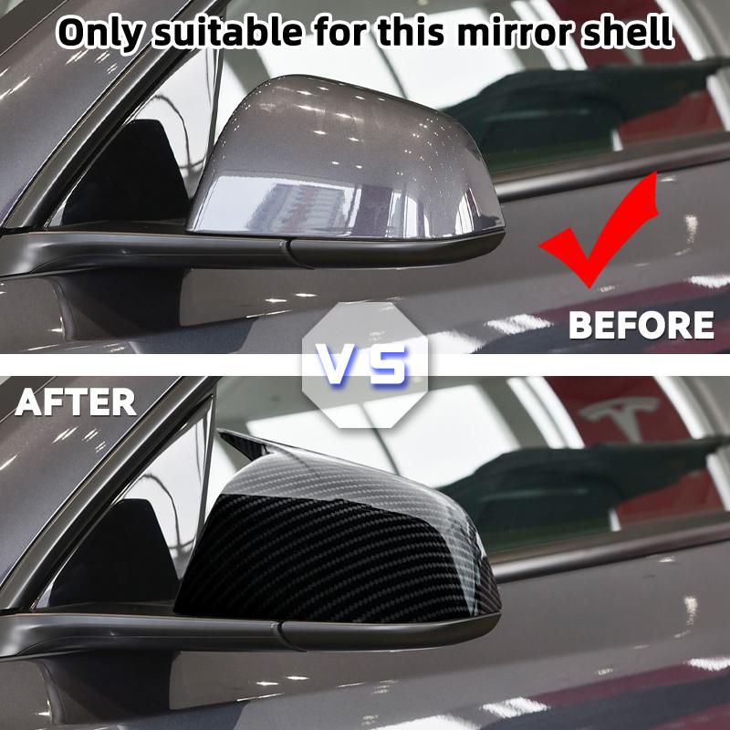 For Tesla Model Y Juniper 2025 ABS Rear View Door Wing Side Mirror Cover Caps Shell Case Bull Horn Rearview Mirror Cover Exteri