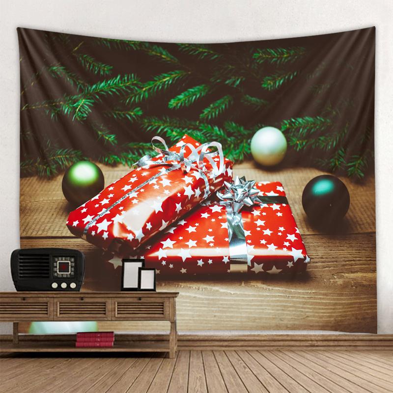 Tapestry Christmas Tree and Fireplace Room Living Room Wall Decor Backdrop Fabric Wall Hanging Backdrop Home Decor Tapestry