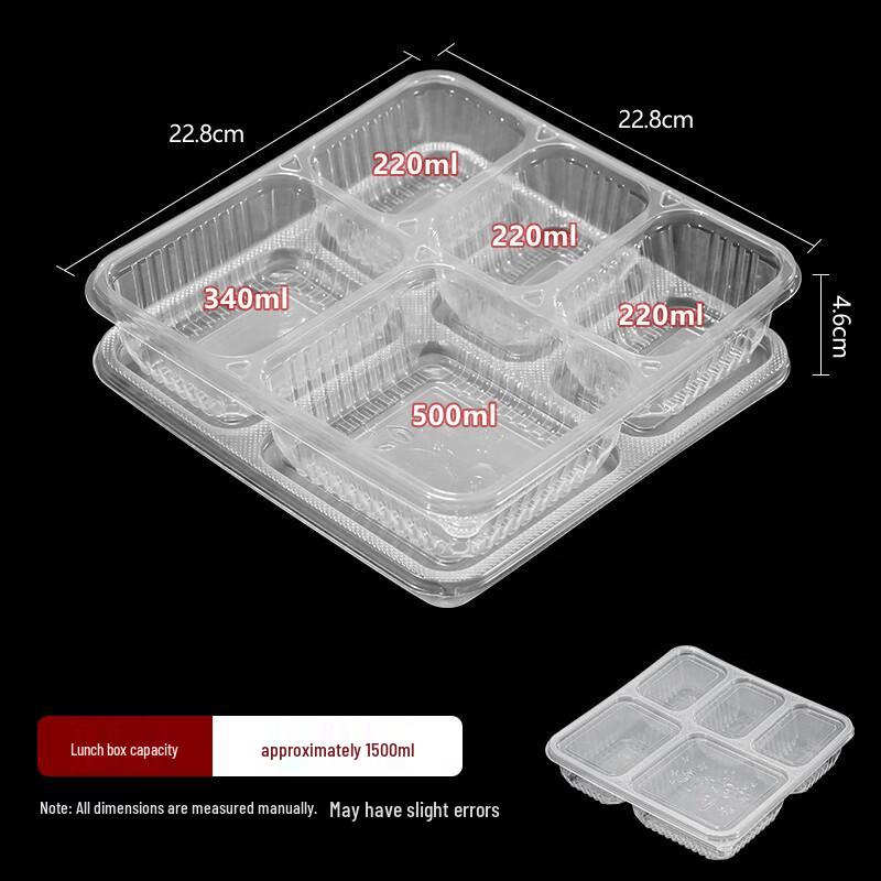 Disposable Compartmented Lunch Box with Lid