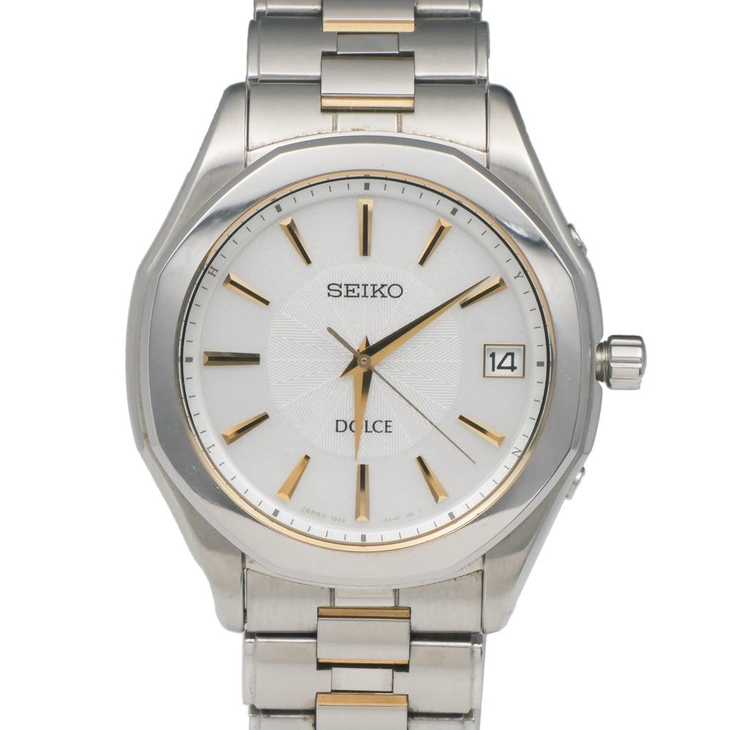 D SEIKO Dolce SADZ099 White Solar Tsujiya Pawn Shop W1545 A-grade 7B52-0AE0 Men's Watch, Dial, Powered