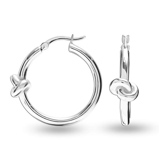 LeCalla S925 Sterling Silver Jewelry Celtic Love-Knot Hoop Earrings for Teen Women
