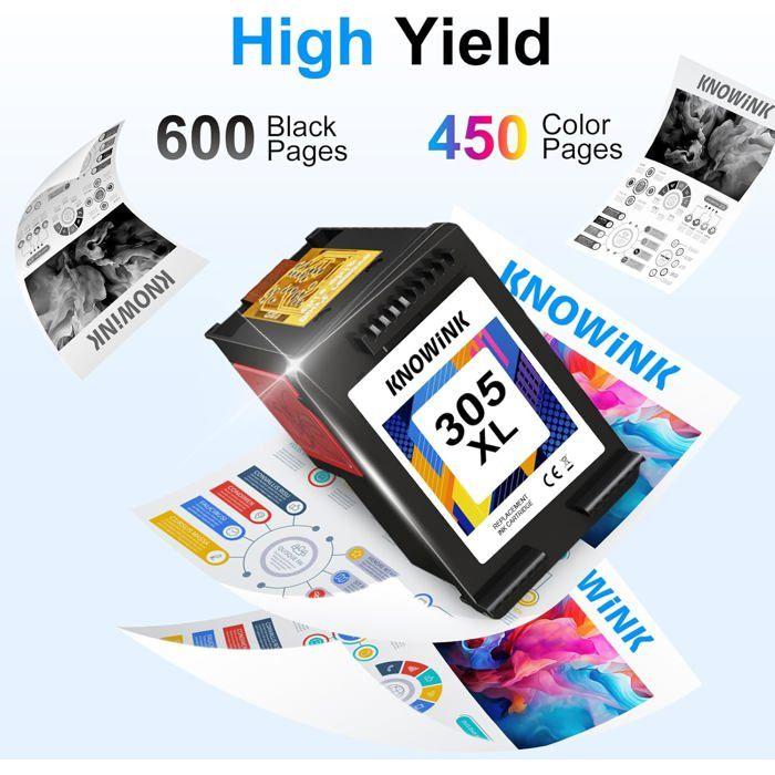 Cartouche d'Encre Compatible - 100DRINE - 305 XL - Noir et Couleur - Pack de 2 - Haute Capacité