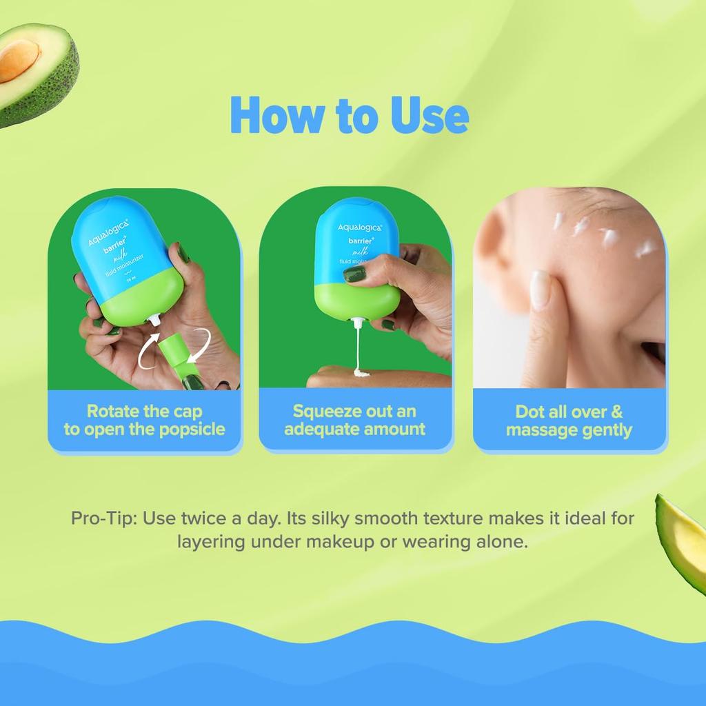 Aqualogica 5 Barrier+ Milk Fluid Moisturizer 70 Ml Pack of 1 Lightweight Hydrating Repairing Skin Barrier