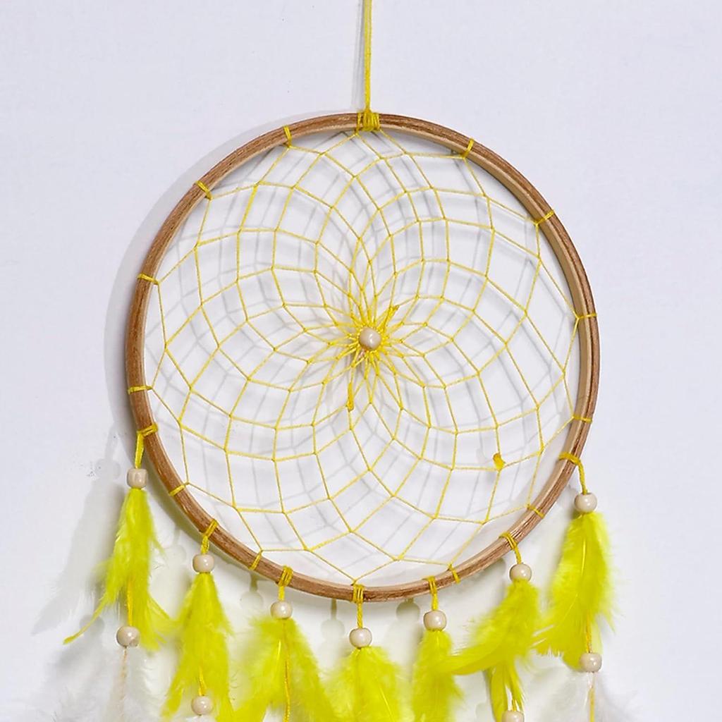 Wood Handcrafted Dream Catcher for Bedroom,Living Room,Home Decor with Light, Positive Energy Decorative Show Piece |Rustic Boho Wall Hanging