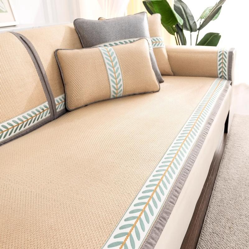 Wormwood Sofa Cushion Summer  New Summer Mat Seat Cushion Ice Silk Non-Slip Sofa Cover Seat Cushion Cool Cushion