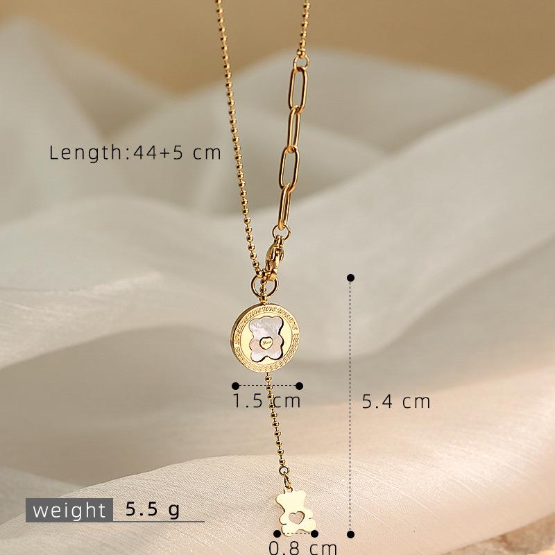 White Bear Pendant Sweater Chain: Luxurious, Unique, and Versatile Design.