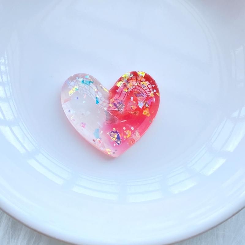 10Pcs New Cute Resin Mini Shining Heart Flat back Cabochons Scrapbooking DIY Jewelry Craft Decoration Accessories Q42