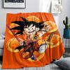 1PC Son Goku Patterned Flannel Blanket Suitable For All Seasons For Home Decor Warmth And Comfort Gifts Holiday Present