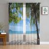 Tropical Arbor Pirate Ship Plank Tulle Window Curtains Living Room Organza Sheer Voile Curtain Bedroom Kitchen Home Decor Drape