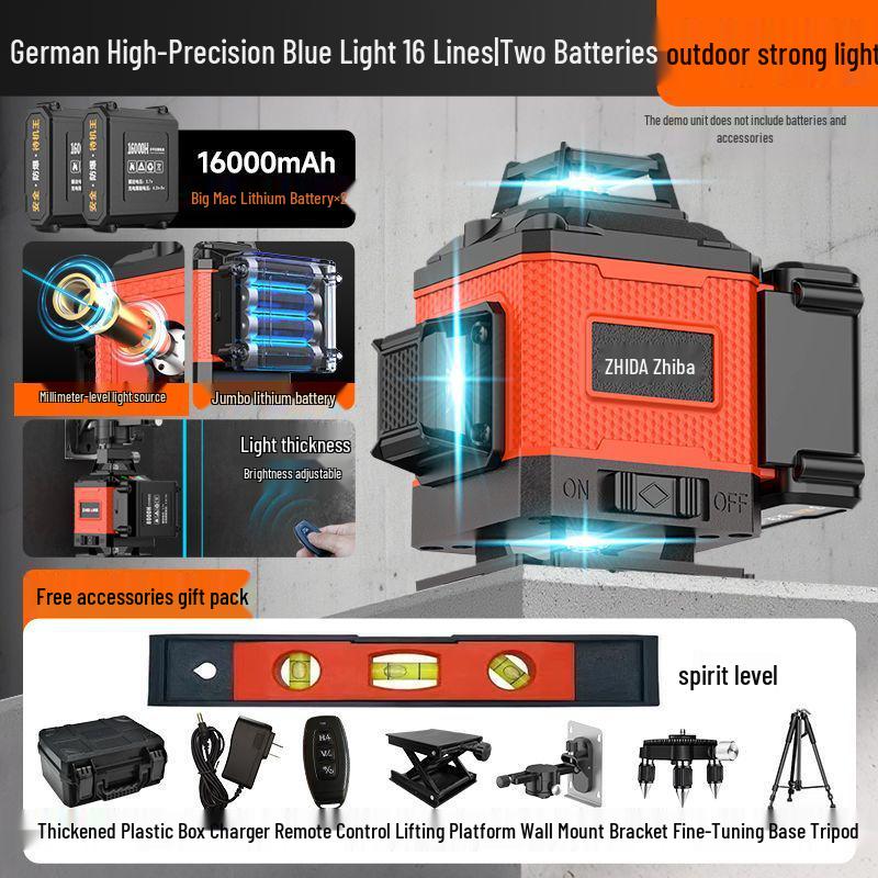German 12-Line Green Laser Level: High Precision, High Brightness, Outdoor Auto-Leveling