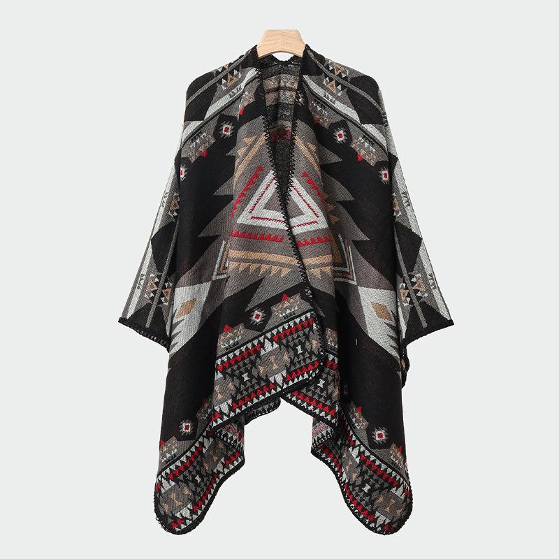 Men's Knitted Open Front Shawl Wrap Soft Warm Vintage Poncho Cape Casual Oversized Shawls Cardigan Wraps Scarf Blanket Lightweight Shawl Scarf for Men