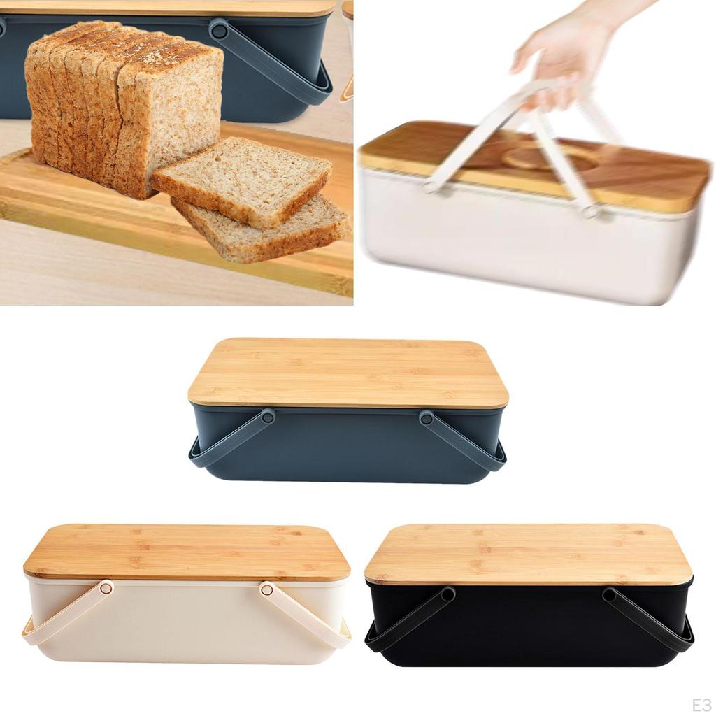 Bread Keeper for Bread, Bun, Bagel, Loaf Bakery Space Saving Cafes Box Navy
