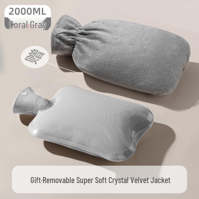 Thickened Anti-rabbit Fur Hot Water Bottle: Explosion-Proof Hand, Foot, and Stomach Warmer