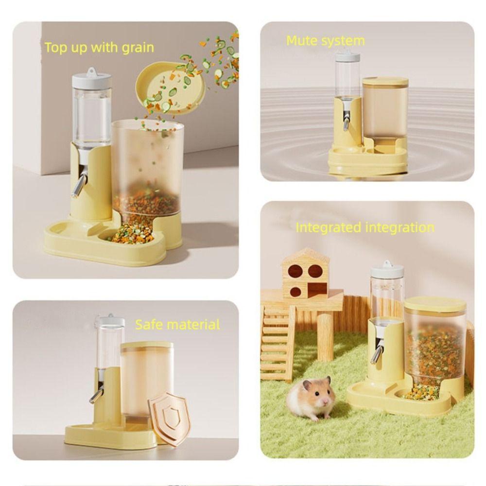 Leak-Proof Hamster Water Dispenser 2 IN 1 Automatic Feeder Prmeium Food Feeding Bowl  Business Trip