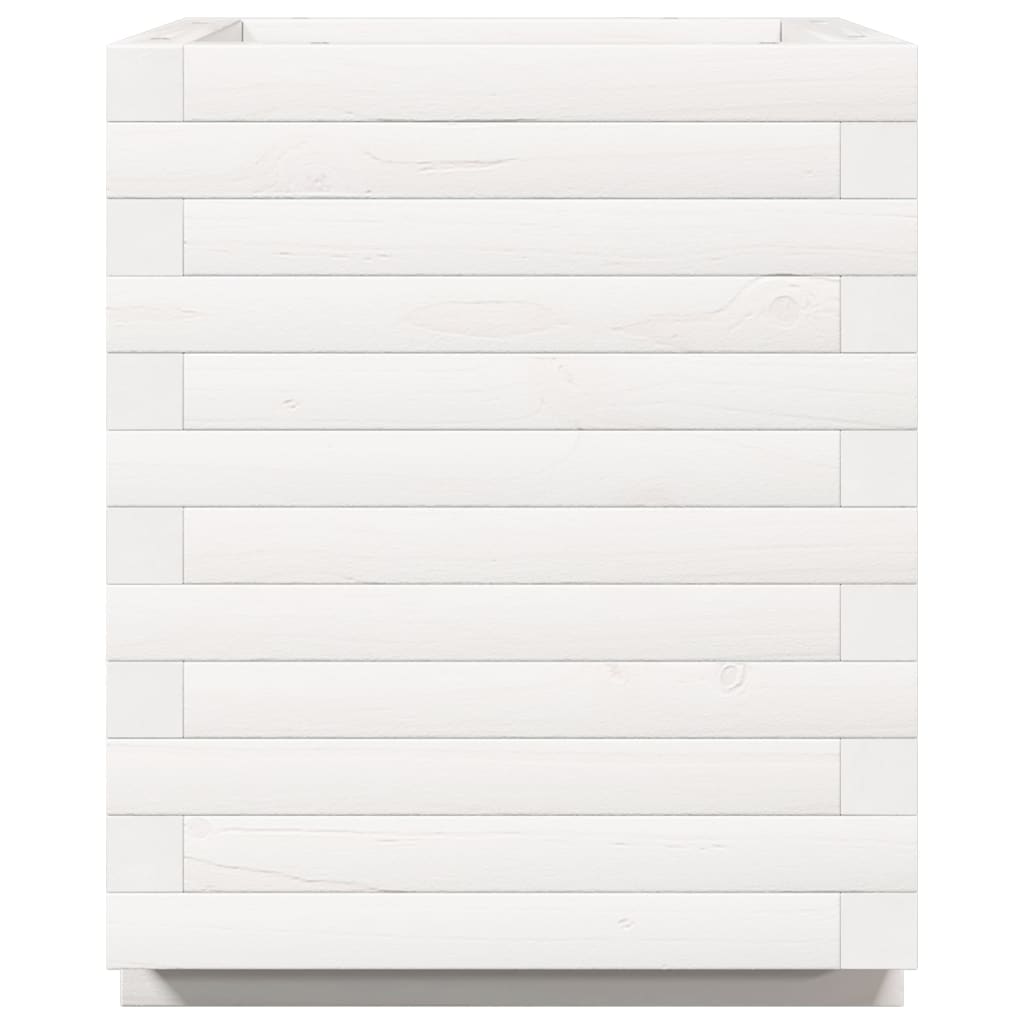 White Plant Pot 40 X 40 X 49.5 Cm Solid Pine Wood
