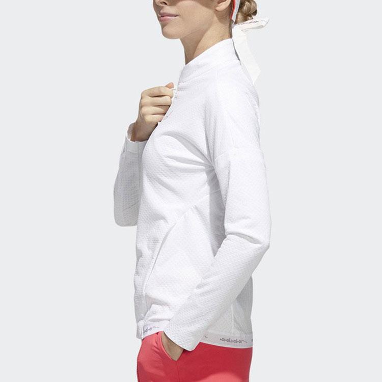 adidas Logo Potlač Písmen Vysoký Golier Dlhý Rukáv Bunda Dámska Bunda Biela FJ3852