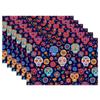 Strawberry Thief William Morris Placemats Set of 6, Floral Bird Washable Linen Place Mat Heat Resistant Non Slip Kitchen Dining Table Mats 12x18 Inch