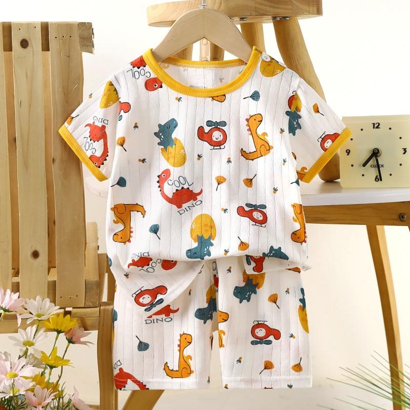 2pcs/set Cotton Children Sets Kids Clothes Boys Girls T-shirt Shorts  Summer Short Sleeve Baby Clothing Toddler