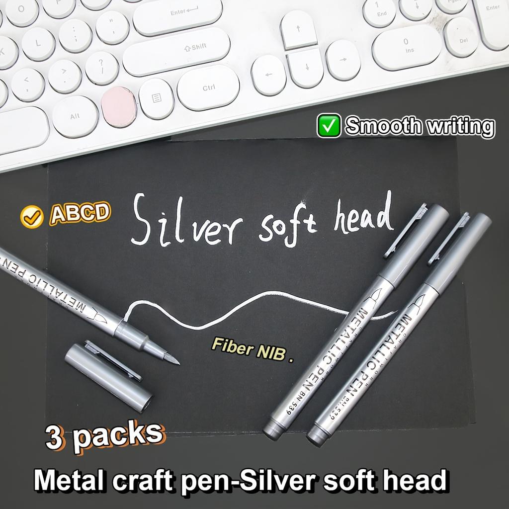 3/6Pcs Waterproof Permanent Paint Marker Pen, Gold and Silver Ink, Metallic, Rock, Mug, Ceramic, Glass, DIY Painting Supplies